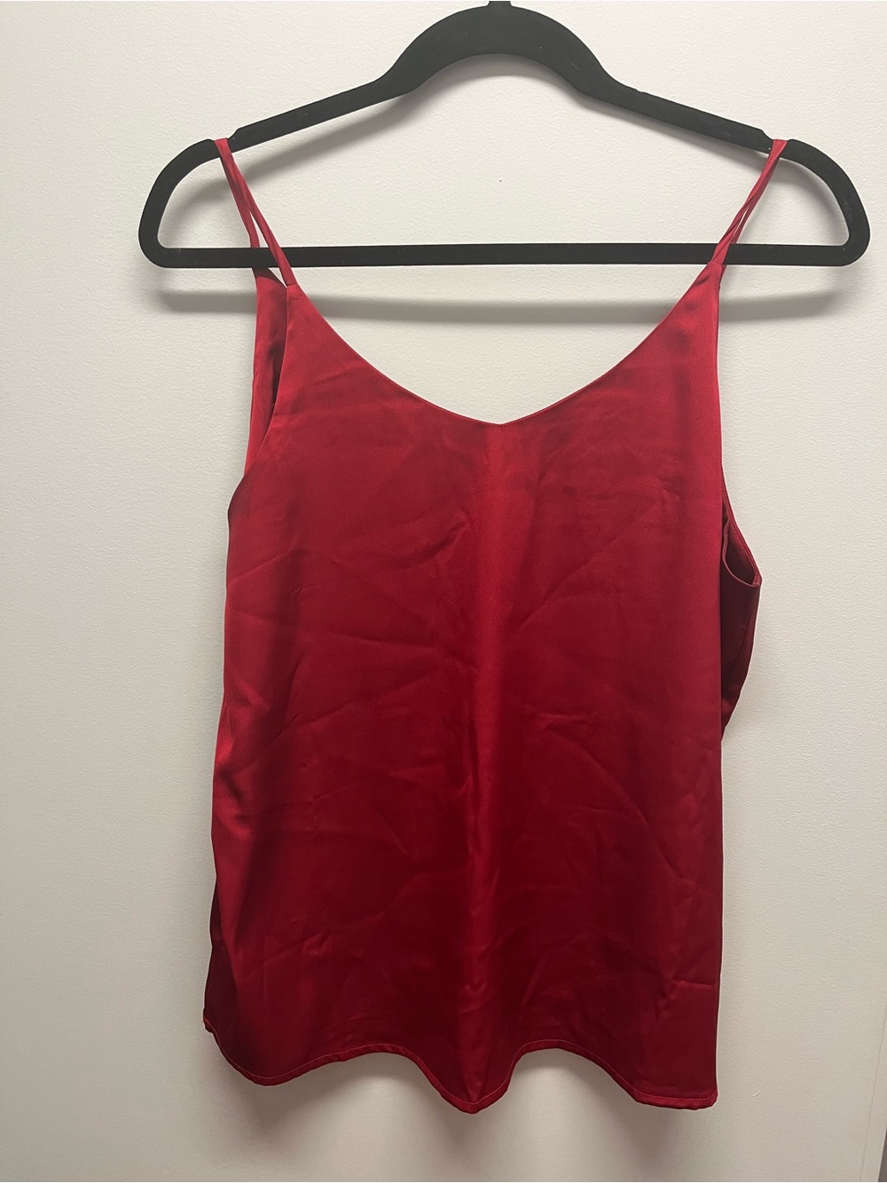 Red Satin Tank Top
